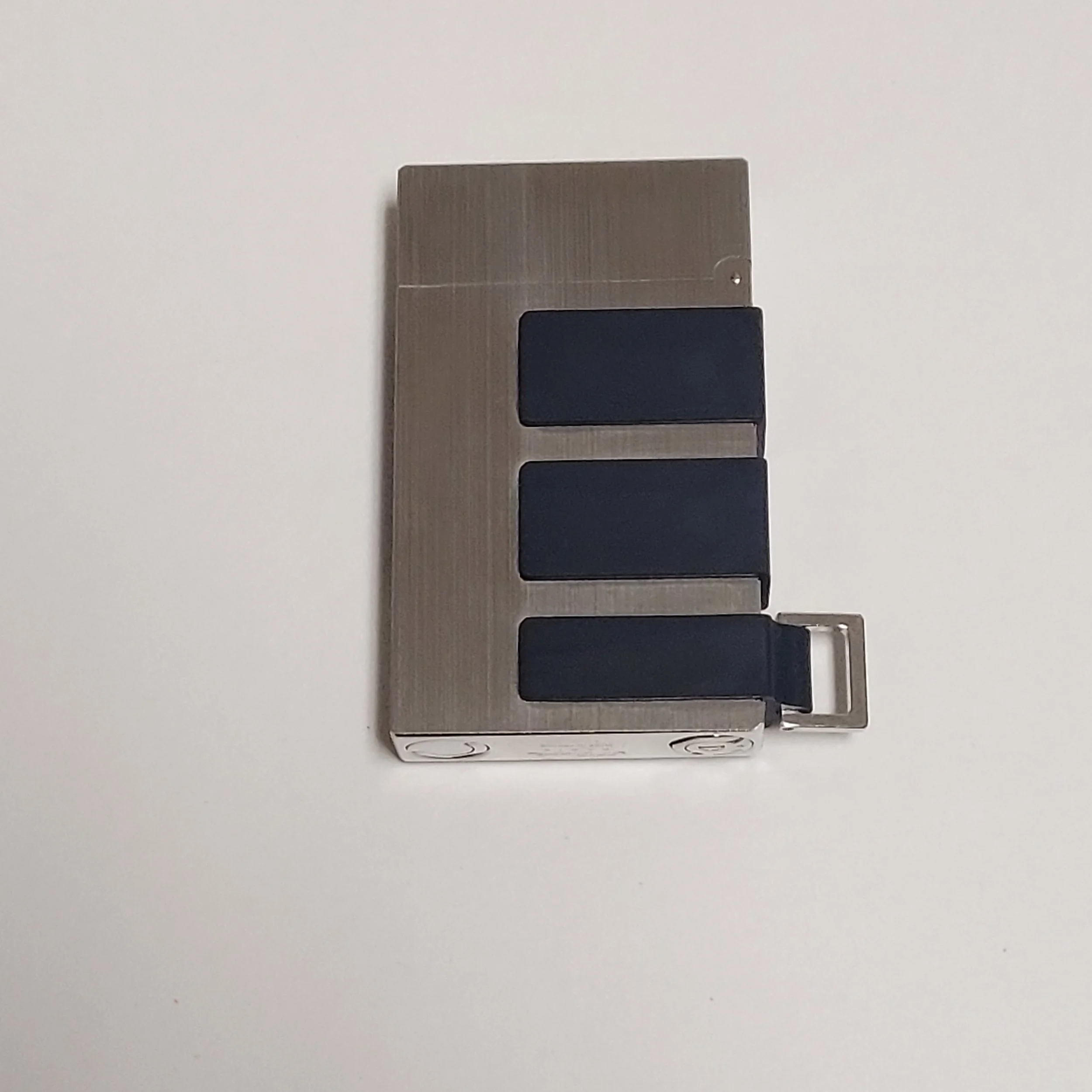 S.T. Dupont Ligne 2 Palladium Plate & Blue Rubber 16795 — Elegant